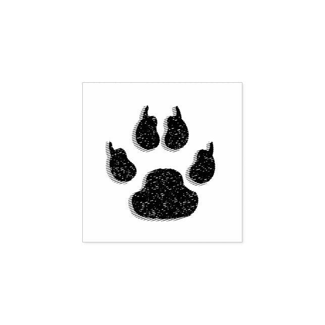 Personalized Address Puppy Paw Rubber Stamp (Imprint)