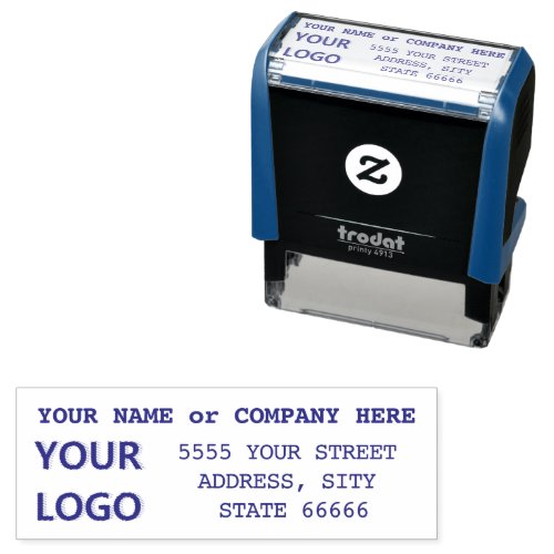 Personalized Address Stamp with Name and Logo