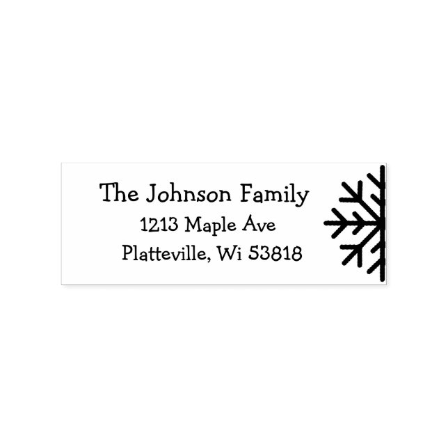 Personalized Address Winter Christmas Snowflake Rubber Stamp (Imprint)