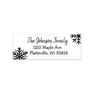 Personalized Address Winter Snowflake Rubber Stamp
