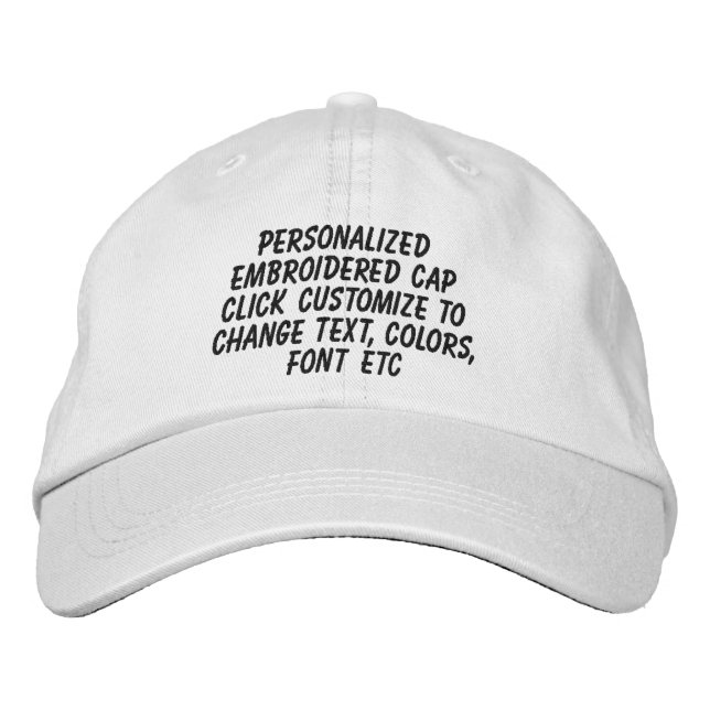 Personalized Adjustable Custom Embroidered Baseball Cap (Front)