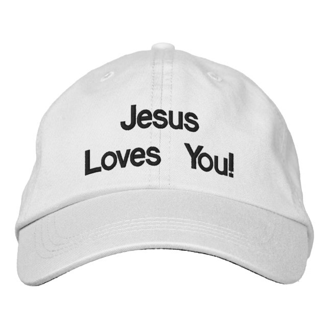 Personalized Adjustable (Jesus Loves You) Hat (Front)