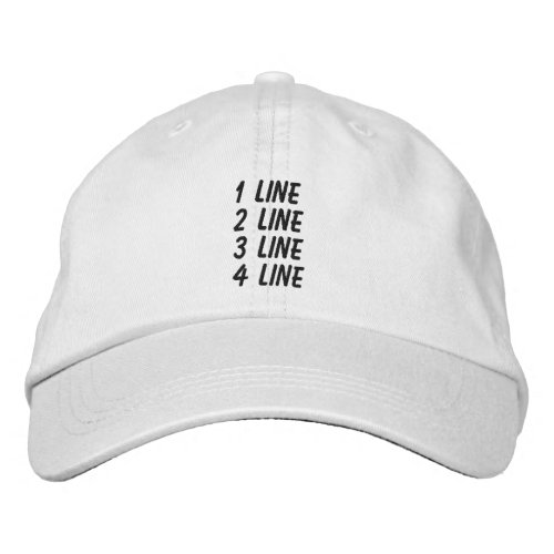 Personalized Adjustable Make It Yourself Embroidered Baseball Cap