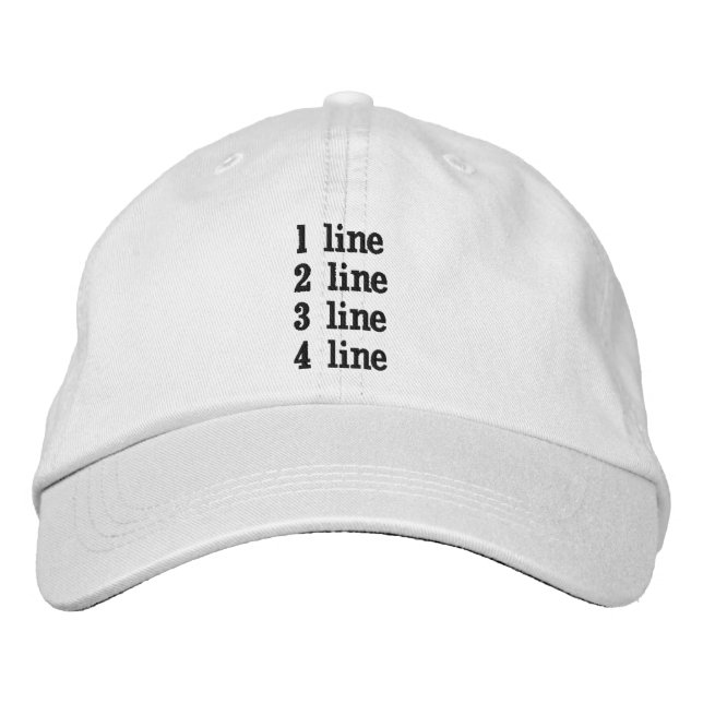 Personalized Adjustable Make It Yourself Embroidered Baseball Cap (Front)