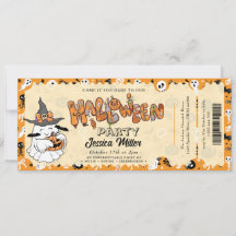 Personalized "Admit One" Invitation with Ghosts