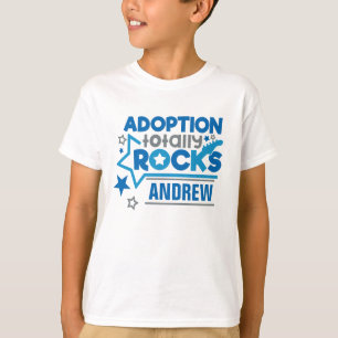 Personalized Adoption Rocks Blue Grey T-Shirt