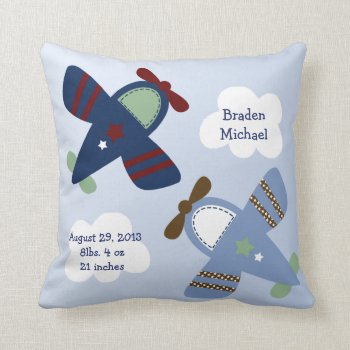 Personalized "adorable Airplanes/zoom Zoom" Pillow by Personalizedbydiane at Zazzle