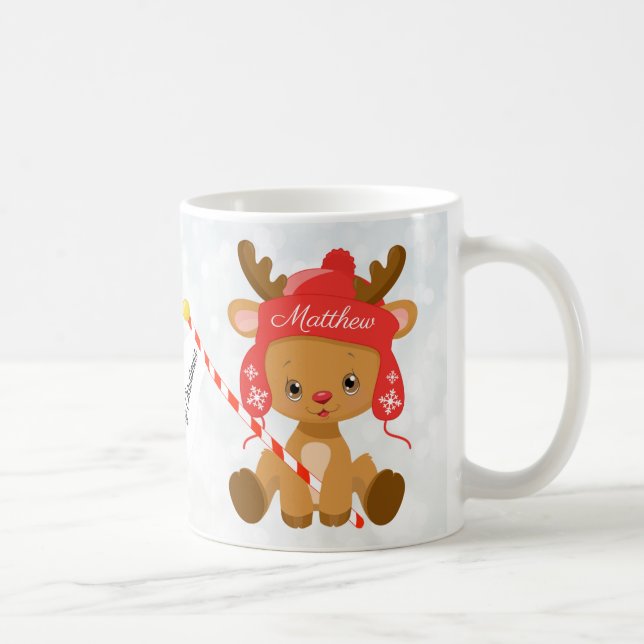 Personalized Adorable Baby Reindeer Coffee Mug (Right)