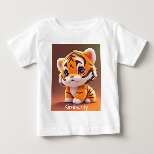 Personalized Adorable Baby Tiger Baby T_Shirt