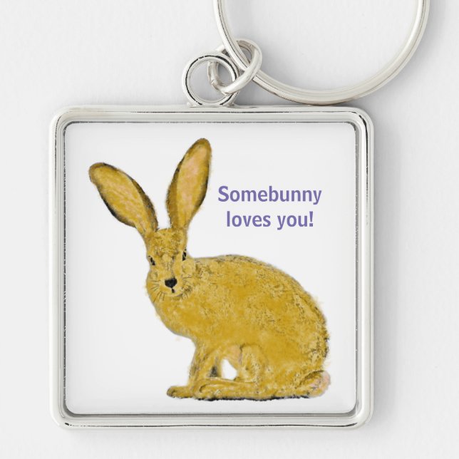 Personalized Adorable Bunny Keychain (Front)