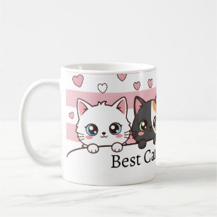 Personalized Adorable Cartoon Cat Coffee Cup