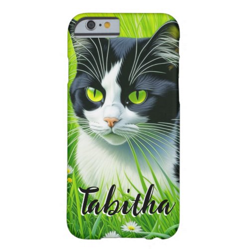 Personalized Adorable Cat in a field of Daisies  Barely There iPhone 6 Case