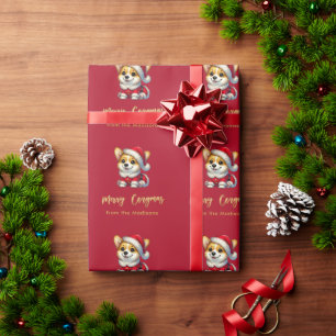 Personalized Adorable Corgi  – Merry Corgmas Wrapping Paper