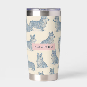Personalized Adorable Corgi Pattern Insulated Tumbler