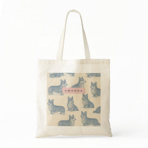 Personalized Adorable Corgi Pattern Tote Bag