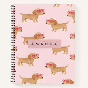 Personalized Adorable Dachshund Dog Notebook