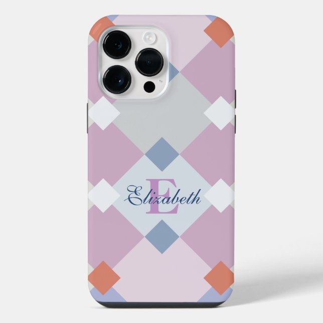 Personalized Adorable Geometric Diamond Shape Iphone Case (Back)