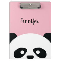 Personalized Adorable Panda Bear Pattern Kids Clipboard