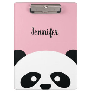 Personalized Adorable Panda Bear Pattern Kids Clipboard