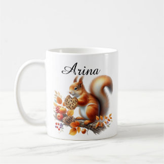 Personalized Adorable Squirrel Mug eating a Cookie