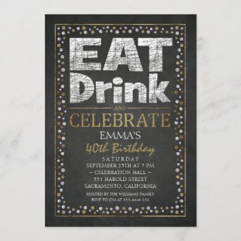 Personalized Adult 40th Birthday Party Invitations by superdazzle at Zazzle