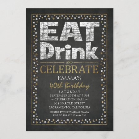 Personalized Adult 40th Birthday Party Invitations