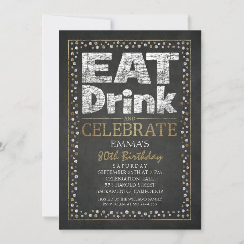 Personalized Adult 80th Birthday Party Invitations