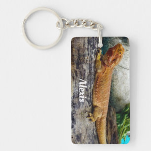 Personalized Adult Bearded Dragon Lizard Keychain
