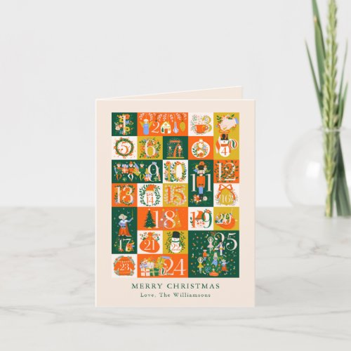 Personalized Advent Calendar Christmas Blank Holiday Card