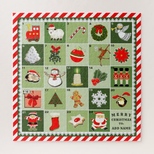 Personalized Advent Calendar Christmas Countdown Jigsaw Puzzle