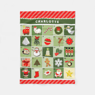 Personalized Advent Calendar Fleece Blanket