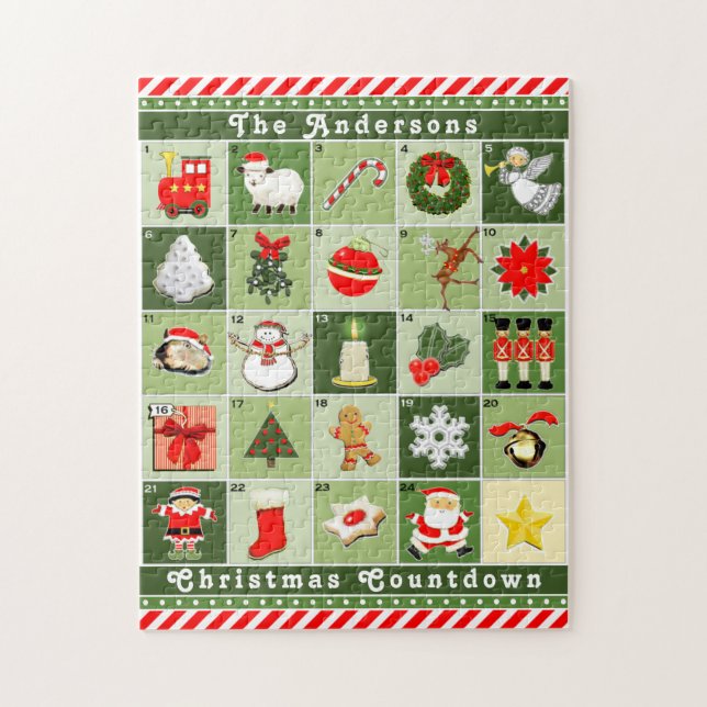 Personalized Advent Calendar Jigsaw Puzzle (Vertical)