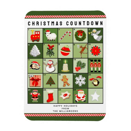 personalized advent calendar magnet