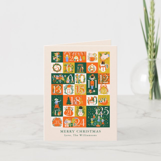 Personalized Advent Christmas Family Letter Holiday Card (Front)