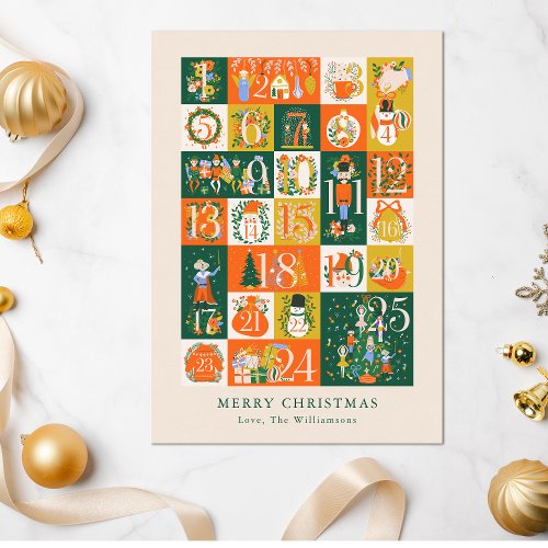 Personalized Advent Nutcracker Christmas Blank Holiday Card