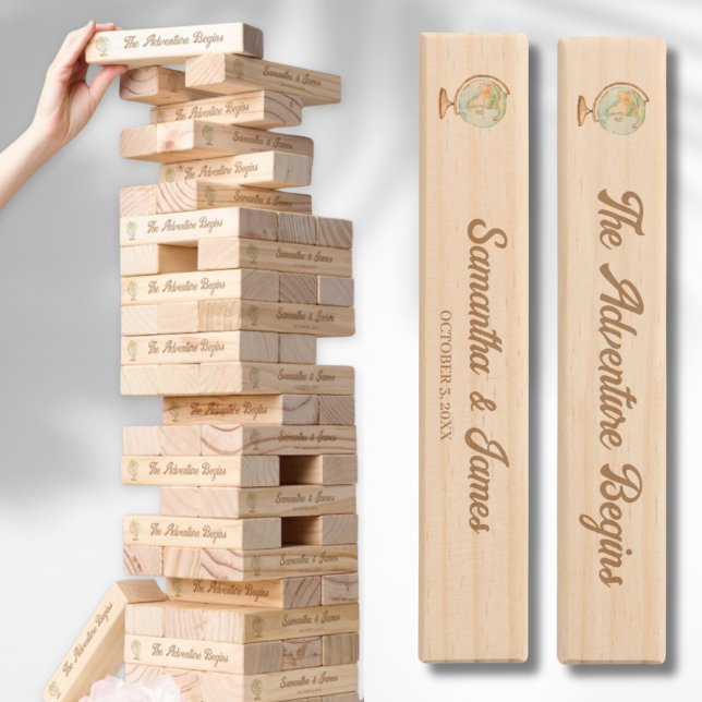 Personalized Adventure Begins Wedding Jenga Game (Personalized Adventure Begins Wedding Jenga Game
)