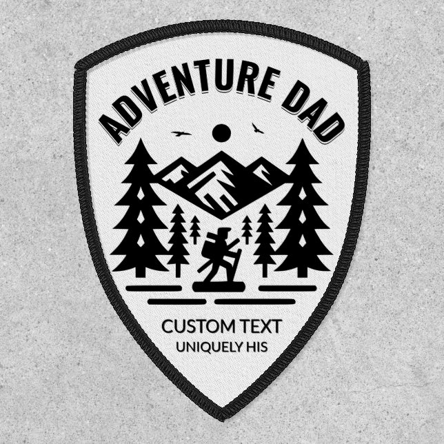 Personalized Adventure Dad Shield – Bold Design Patch (Front)