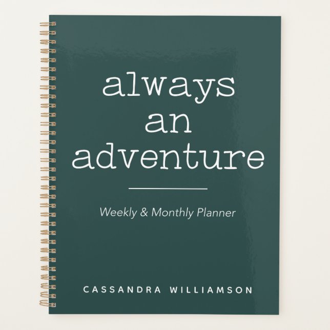 Personalized Adventure Quote Family Weekly Monthly Planner (Front)
