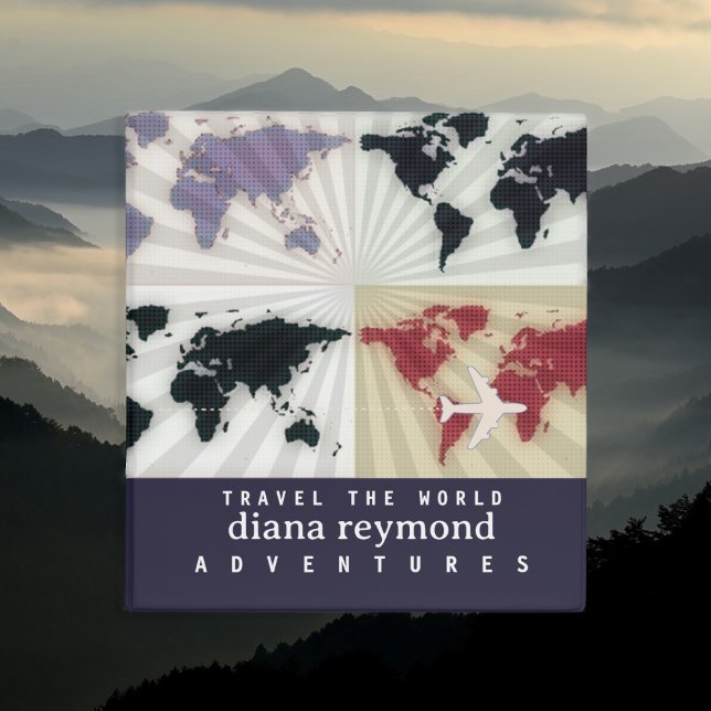 Personalized Adventures Travel the World  3 Ring Binder (Creator Uploaded)
