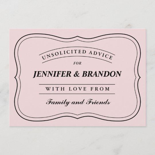 Personalized Advice Cards For The Bride And Groom Zazzle Com