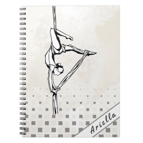 Personalized Aerial Dancer Dance Marble Check Cute Notebook