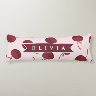 Personalized Aesthetic Cherry Pattern Name Gift Body Pillow