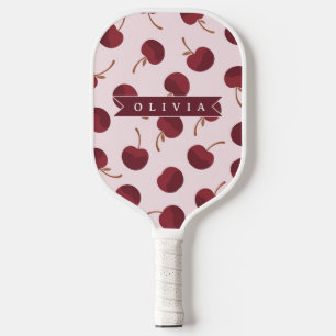 Personalized Aesthetic Cherry Pattern Name Gift Pickleball Paddle