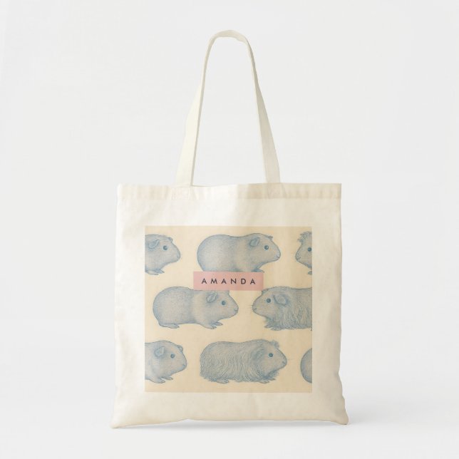 Personalized Aesthetically Guinea Pigs Pattern Tote Bag (Front)