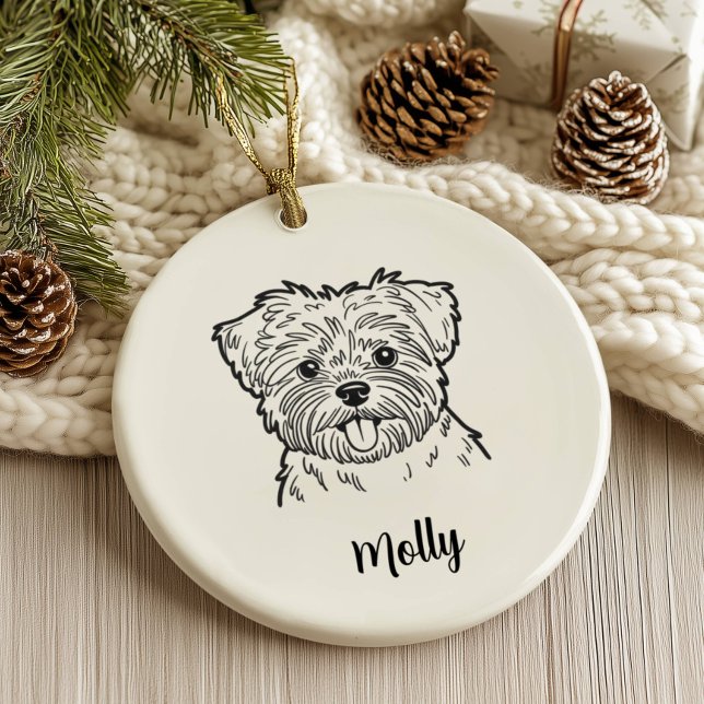 Personalized Affenpinscher Dog Christmas Ceramic Ornament (Creator Uploaded)