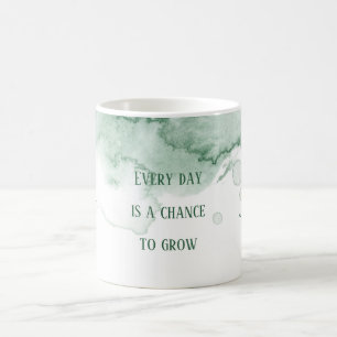 Personalized Affirmation Green Watercolor Coffee Mug
