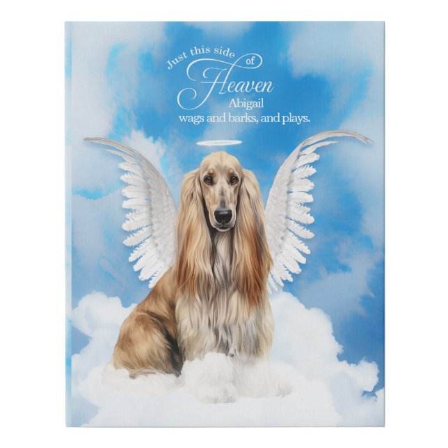 Personalized Afghan Hound Dog Pet Memorial Faux Canvas Print (Front)