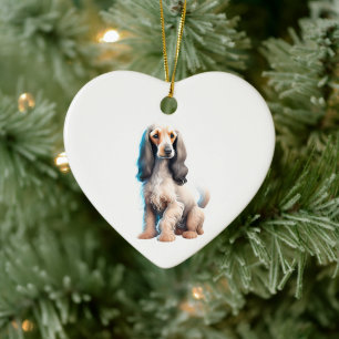 Personalized Afghan Hound Puppy Dog Ceramic Ornament