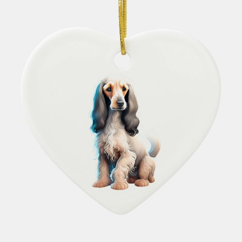 Personalized Afghan Hound Puppy Dog Ceramic Ornament
