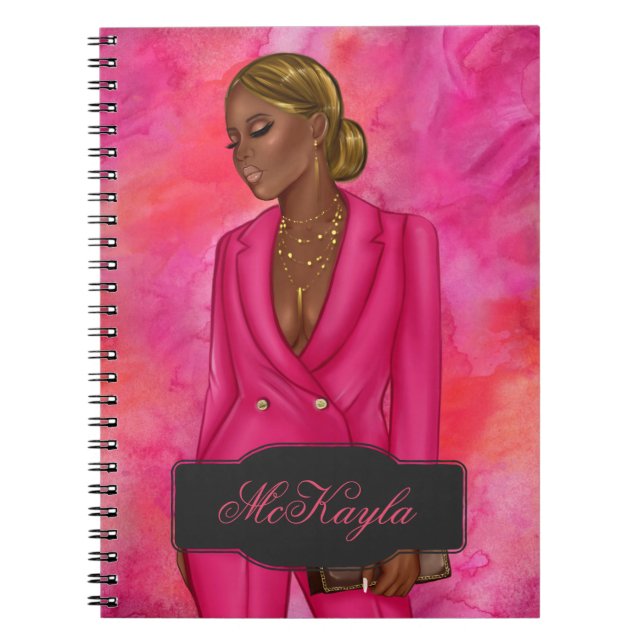 Personalized African-American CEO Boss Woman Notebook (Front)